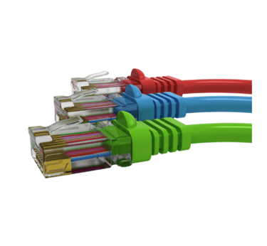 Network cables with different types and colors