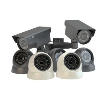 a group of surveillance cameras with cameras and cameras