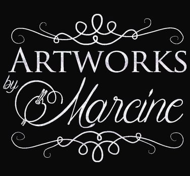 square logo for artworks by marcine nj mural artist