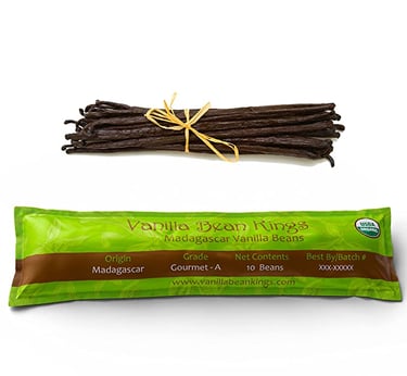 10 Organic Madagascar Vanilla Beans Whole Grade A 