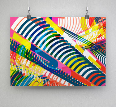 Energetic multicoloured art print
