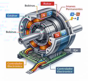 motor brushless esquema rotor estator funcionamiento