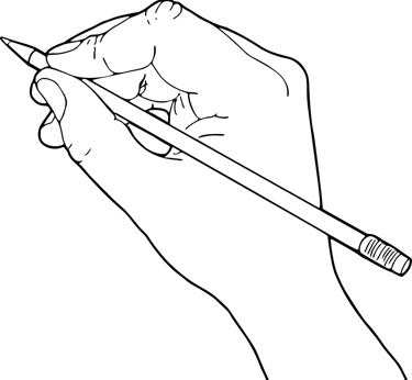 main crayon outils scripteur mobilité des doigts