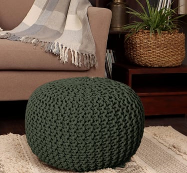 Hand Knitted Pouf Ottoman