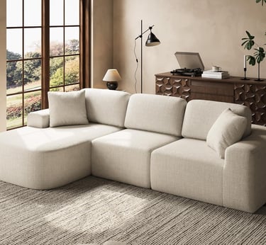 Modern Boucle Inspires Sectional Sofa