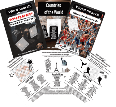 word search murder sports countries