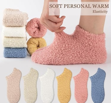 a person wearing slippers and socks with a person holding a cell phone