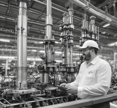 A modern industrial automation setup showcasing advanced technology.