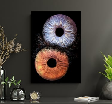 Tableau d'iris sur mur pour une oeuvre d'art personnalisée