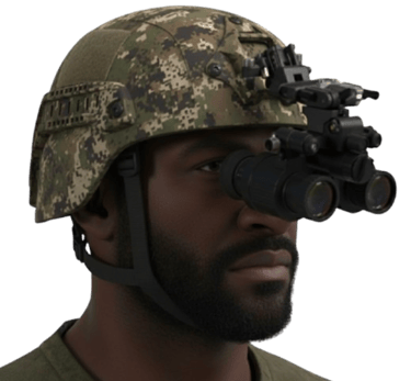 soldier with night vision goggle
