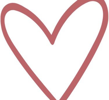 A transparant heart with a red outline