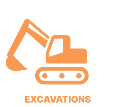 Excavator at a construction site