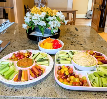 Wedding private chef Rainbow crudité platter dairy-free gluten-free Happy Valley Portland PNW