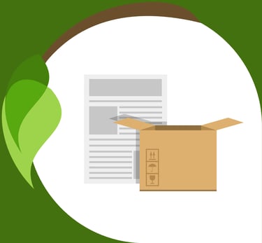 Logo de cartón y papel, cartónes en general reciclados por Vida Circular en La Serena y Coquimbo.