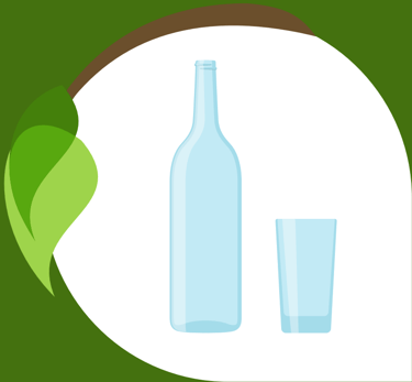 Logo de botellas de vidrio, envases de vidrio reciclados por Vida Circular en La Serena y Coquimbo.