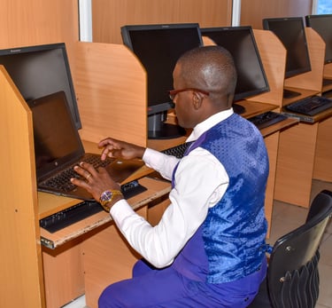 Computer training lab at Evercare Training Institute