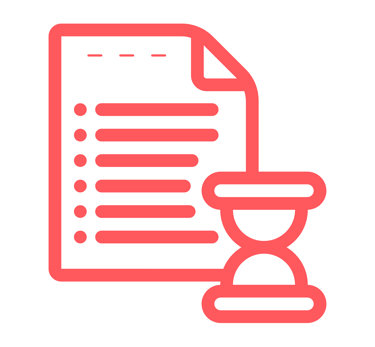 a document with a hourglass 