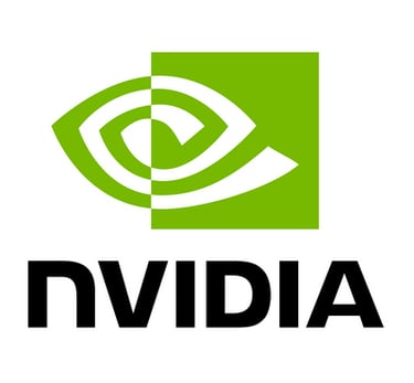 The official NVIDIA logo featuring the green spiral eye icon and black typography.