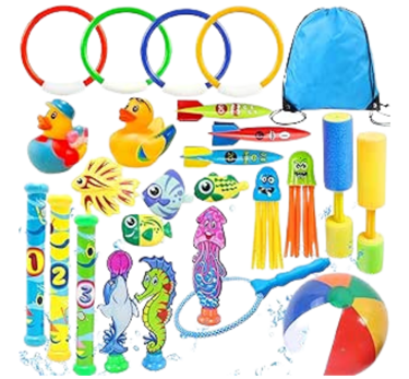 amazon Lubibi 26 Diving Toys, Pool Toys, Diving Rings, Torpedo Bandits, Underwater Pool Diving Toy, 
