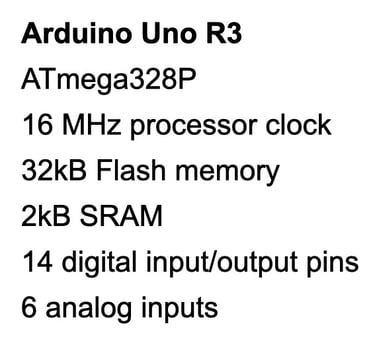 Arduino Uno R3 specifications