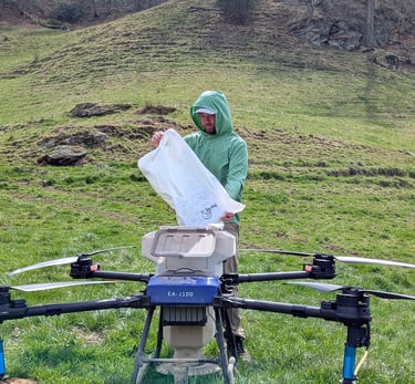 Filling agriculture drone with product