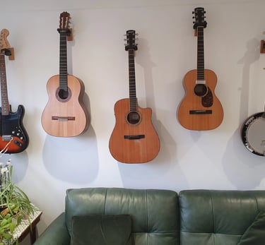 A selection of guitars