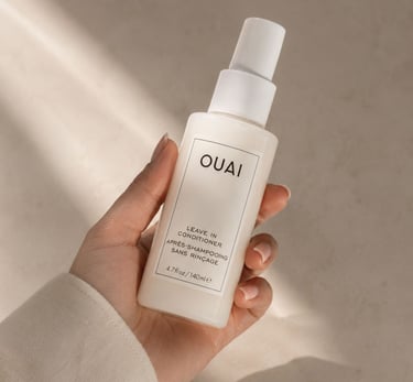 Lightweight OUAI hair conditioner for shiny healthy hair