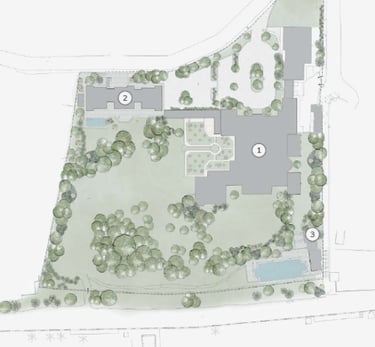 drawing of floorplan of Villa El Rincon estate