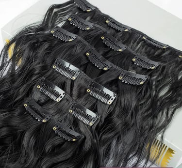 a hair style of a clip in hair extensions hair style with a lot of hair