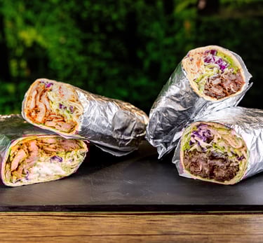 kebab de pollo y de entrecot