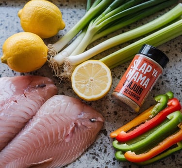 a variety of ingredients including fish, vegetables and spices