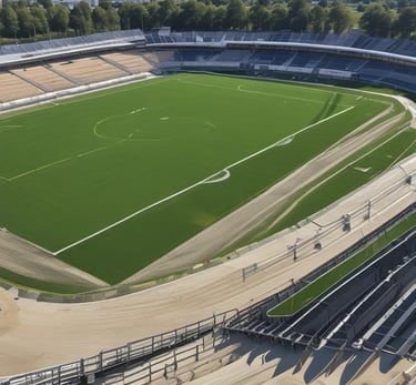 An aerial view of a multi-sport facility with various playing fields.