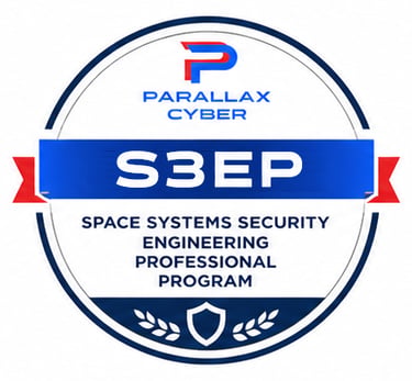 Parallax Cyber S3EP Space Systems Security Engineering Professional Program certification badge logo.