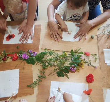 atelier d'impression végétale, démarche de création durable