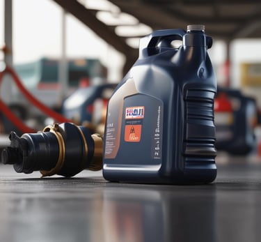 A riverside scene with a gas station sign displaying 'Diesel' in the foreground. Behind the sign, there is a body of water, followed by a line of trees and industrial buildings. Smoke is rising from a chimney, indicating industrial activity. The sky is overcast with clouds.