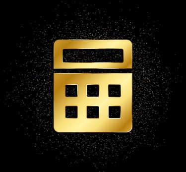 Golden Calculator with a black background