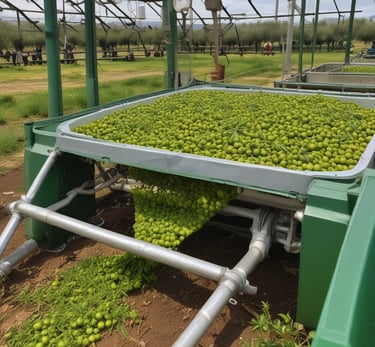 Traditional Cypriot olive oil press with wooden beams and stone wheels in action.