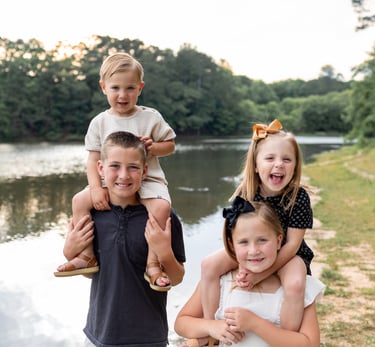 A family posing for a family photo