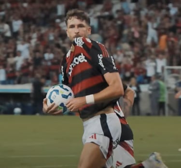 Léo Pereira autor do gol no empate contra o internacional no primeiro turno