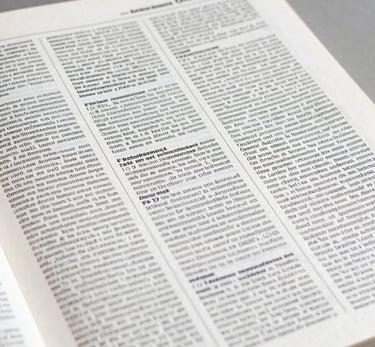 Extreme close-up of an official French Journal Officiel page lying flat on a grey government desk, tight crop on dense printed text columns and a publication date stamp, neutral daylight from the left, high contrast black ink on white paper