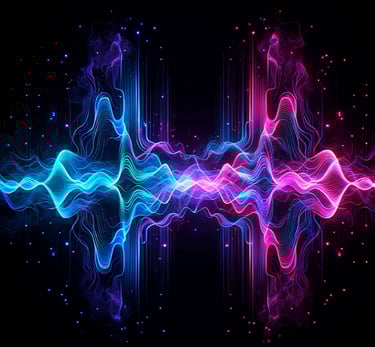digital art that shows the fusion of cyan and turquoise waves fusing into one