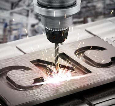 Maszyna CNC obrabia metal
