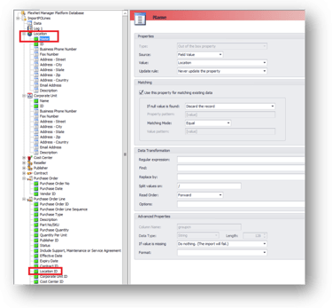 Business Adapter Studio: Location ID identified in Location Node and used in PO creation node.