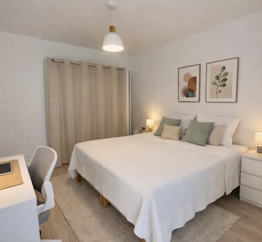 chambre entièrement repeinte pas js services à Caen