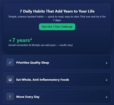 7 Day habits Challenge