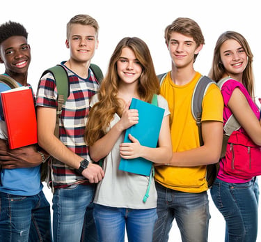 imagem de um grupo de alunos reunidos