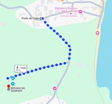 Refúgio do Sagrado, Morere. Ilha de Boipeba. Mapa