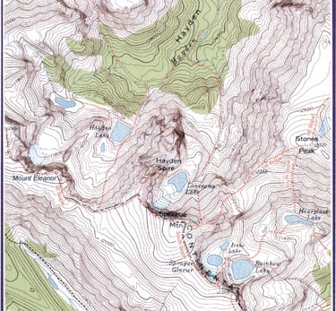 Sample map page from the guidebook, Rocky Mountain National Park:  The Complete Hiking Guide