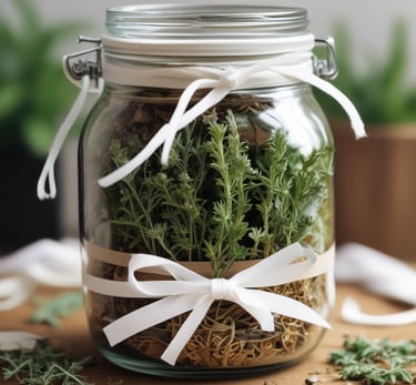 clear glass jar with green kush inside