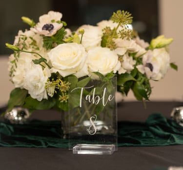 Elegant indoor wedding reception setup coordinated by Las Vegas wedding planner Neon Desert Events.